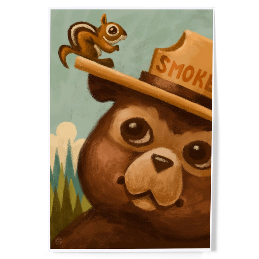 Smokey Bear and Squirrel, Officially Licensed, Art & Giclee Prints Art Lantern Press 