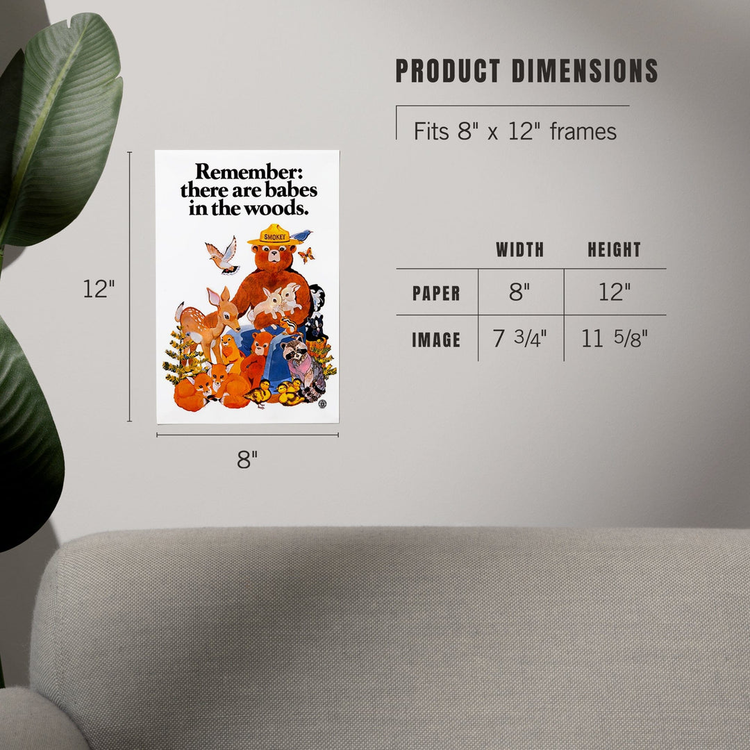 Smokey Bear, Babes in the Woods, Vintage Poster Art Lantern Press 