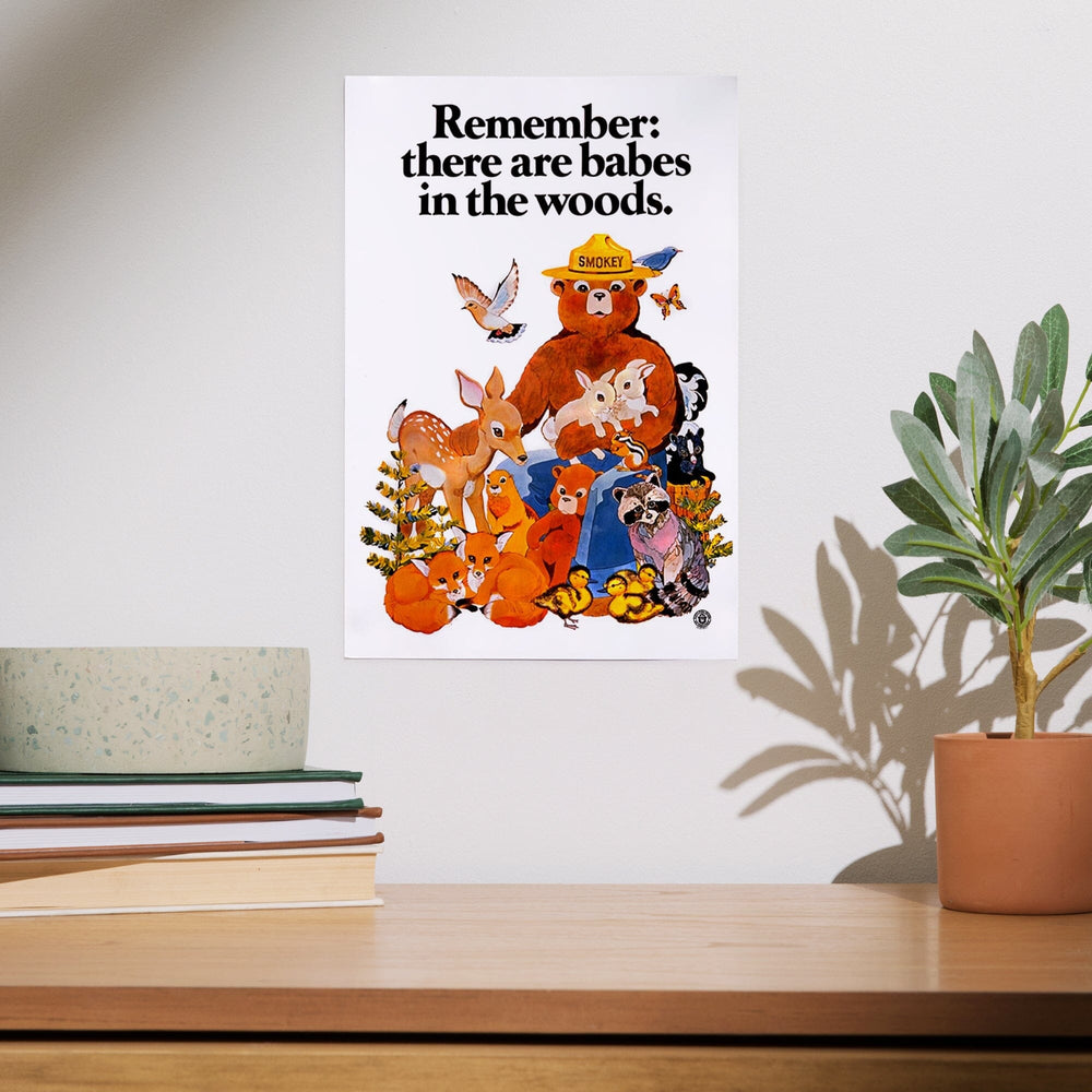 Smokey Bear, Babes in the Woods, Vintage Poster Art Lantern Press 