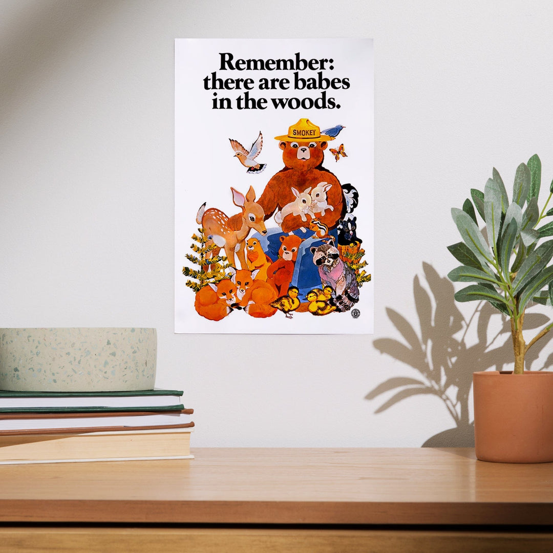 Smokey Bear, Babes in the Woods, Vintage Poster Art Lantern Press 