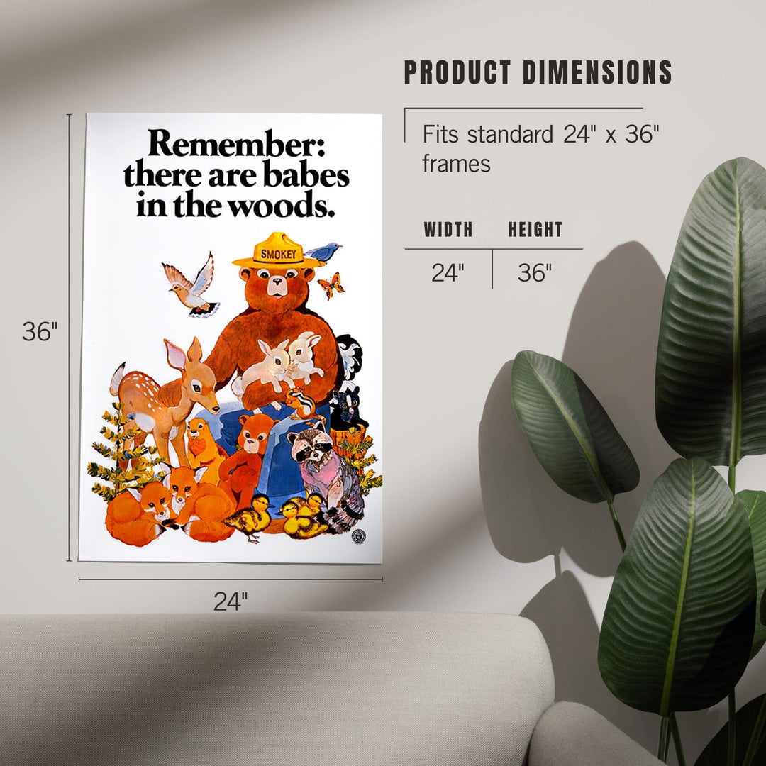 Smokey Bear, Babes in the Woods, Vintage Poster Art Lantern Press 