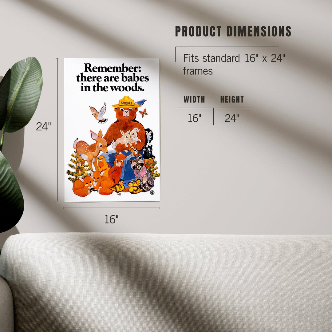 Smokey Bear, Babes in the Woods, Vintage Poster Art Lantern Press 