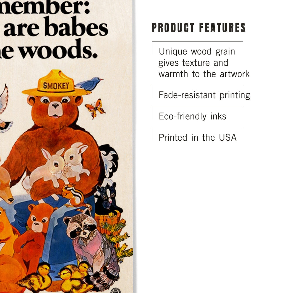 Smokey Bear, Babes in the Woods, Vintage Poster Wood Lantern Press 