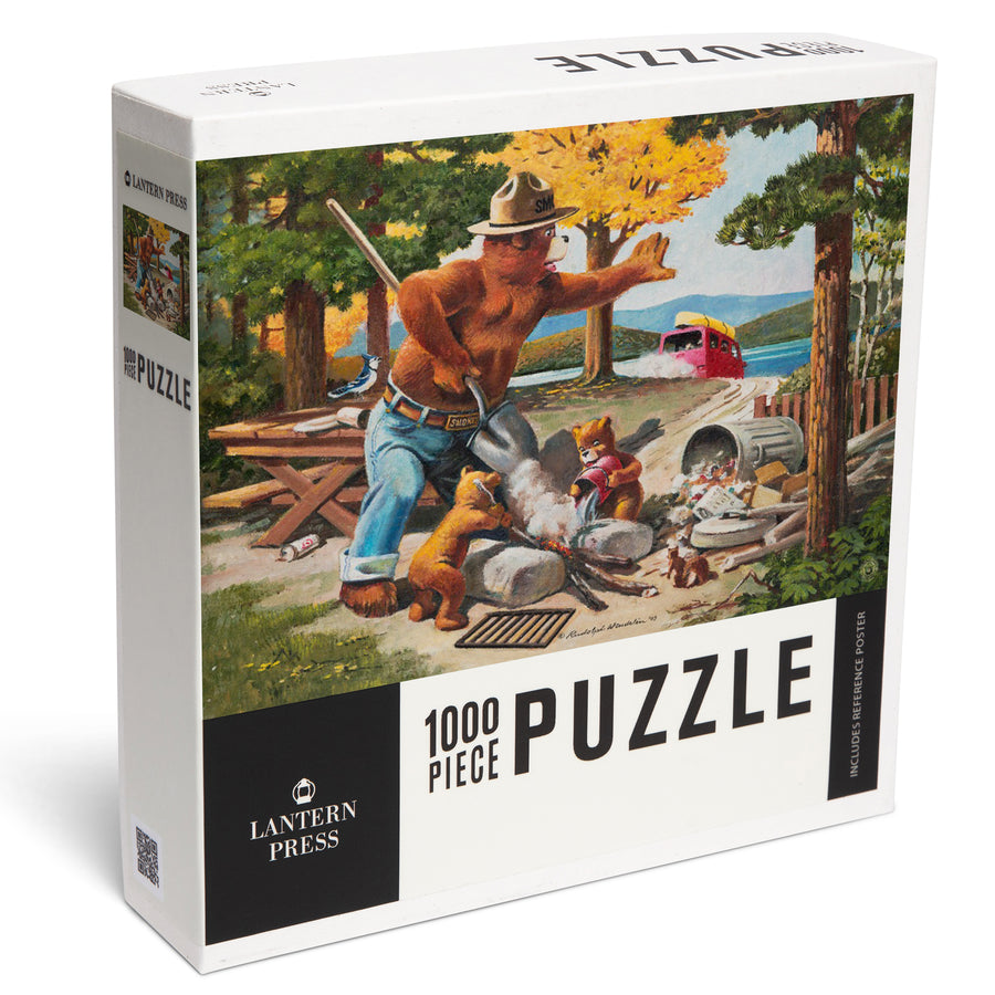Smokey Bear, Extinguishing Left Campfire, Officially Licensed Vintage Poster, Jigsaw Puzzle Puzzle Lantern Press 