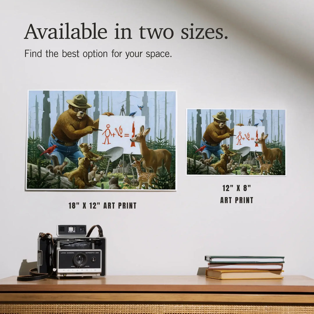 Smokey Bear, Forest Fire Equation, Officially Licensed Vintage Poster, Art & Giclee Prints Art Lantern Press 