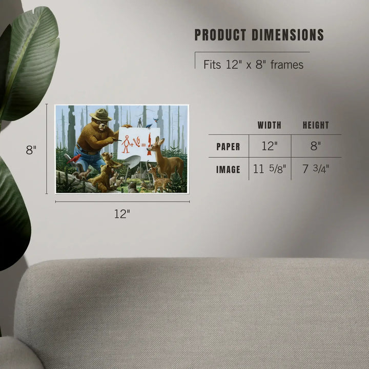 Smokey Bear, Forest Fire Equation, Officially Licensed Vintage Poster, Art & Giclee Prints Art Lantern Press 