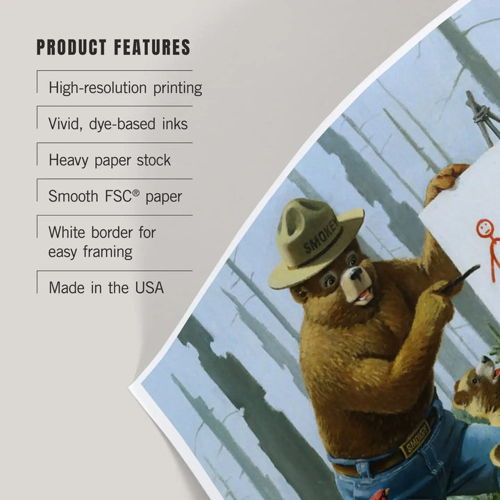 Smokey Bear, Forest Fire Equation, Officially Licensed Vintage Poster, Art & Giclee Prints Art Lantern Press 