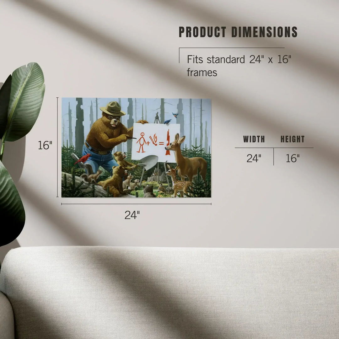 Smokey Bear, Forest Fire Equation, Officially Licensed Vintage Poster, Art & Giclee Prints Art Lantern Press 