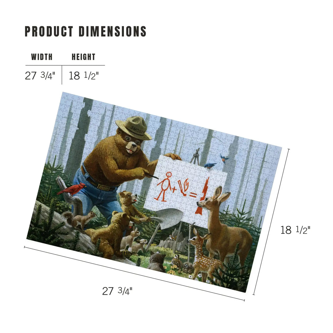 Smokey Bear, Forest Fire Equation, Officially Licensed Vintage Poster, Jigsaw Puzzle Puzzle Lantern Press 