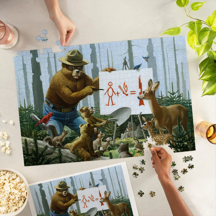 Smokey Bear, Forest Fire Equation, Officially Licensed Vintage Poster, Jigsaw Puzzle Puzzle Lantern Press 