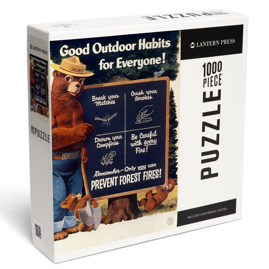 Smokey Bear, Good Outdoor Habits, Vintage Poster, Jigsaw Puzzle Puzzle Lantern Press 