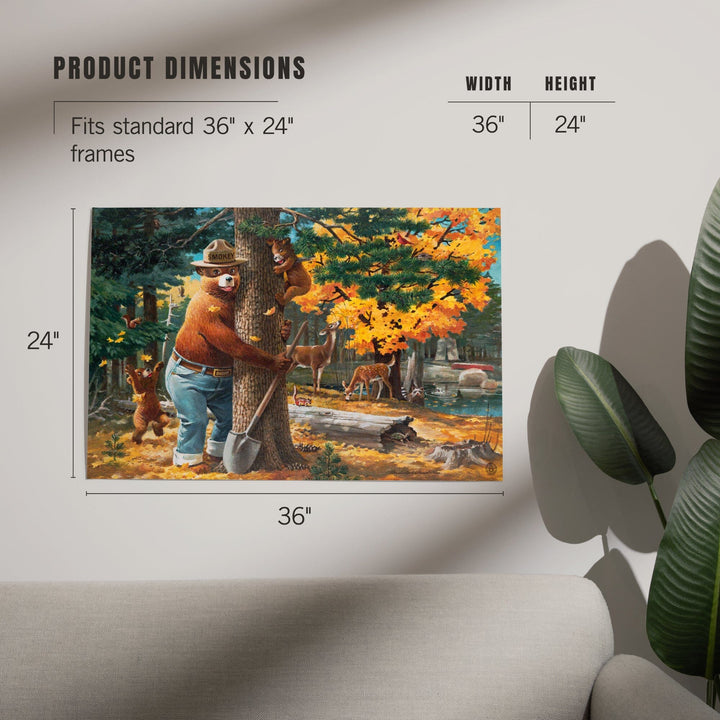 Smokey Bear Hugging Tree, Officially Licensed, Art & Giclee Prints Art Lantern Press 