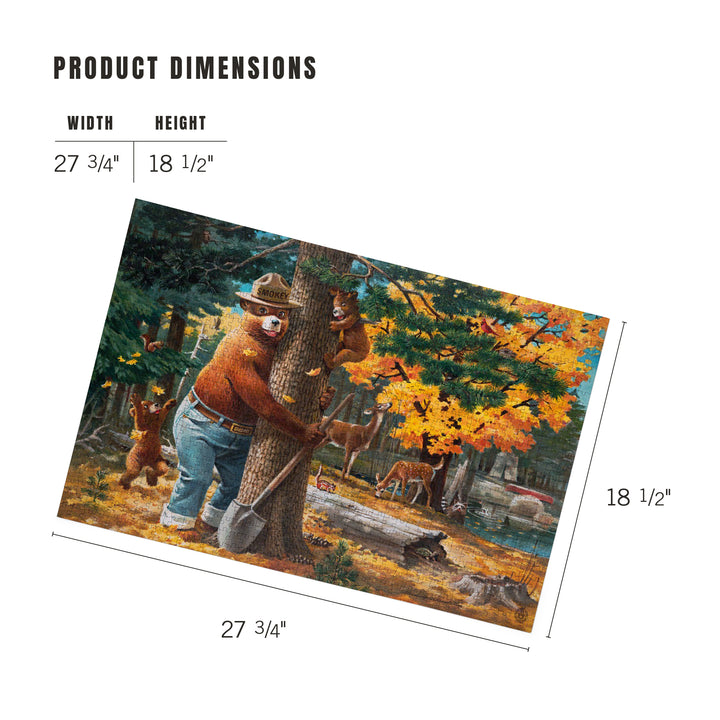 Smokey Bear, Hugging Tree, Officially Licensed Vintage Poster, Jigsaw Puzzle Puzzle Lantern Press 