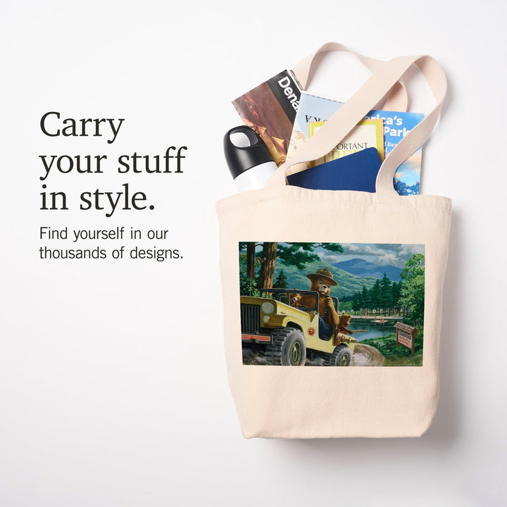 Smokey Bear, Leaving in SUV, Officially Licensed Vintage Poster, Tote Bag Totes Lantern Press 