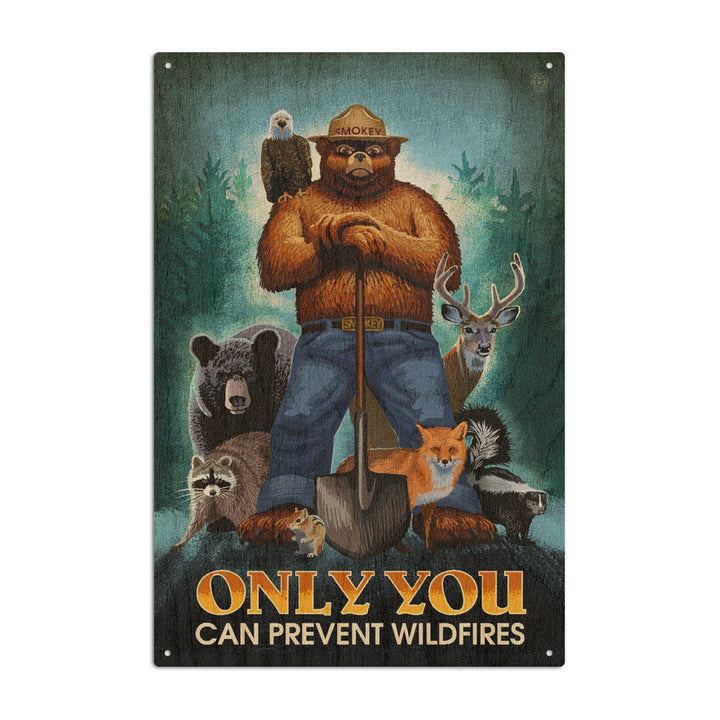 Smokey Bear, Only You Can Prevent Wildfires, Lantern Press Artwork, Wood Signs and Postcards Wood Lantern Press 10 x 15 Wood Sign 