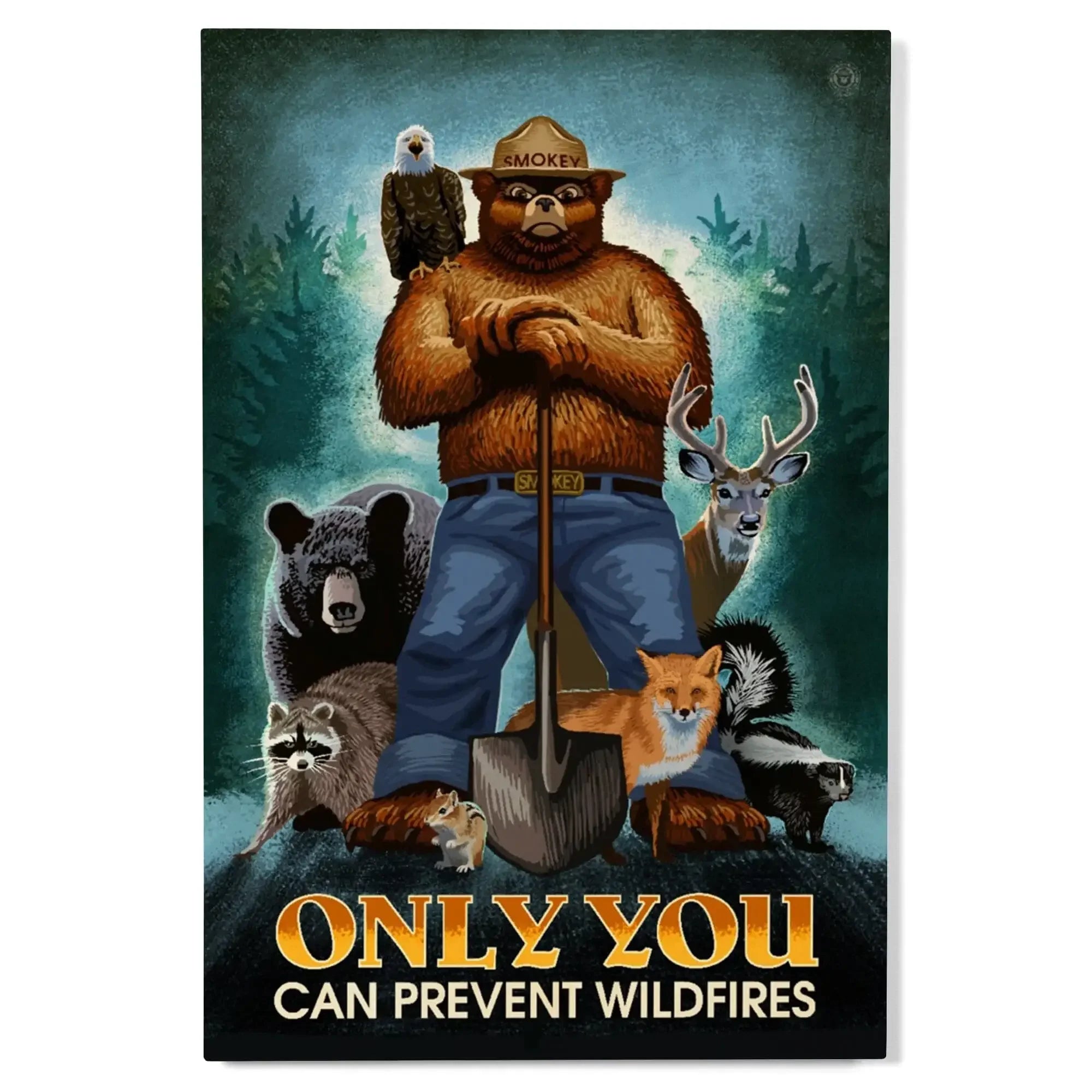 Smokey Bear, Only You Can Prevent Wildfires, Lantern Press Artwork, Wo
