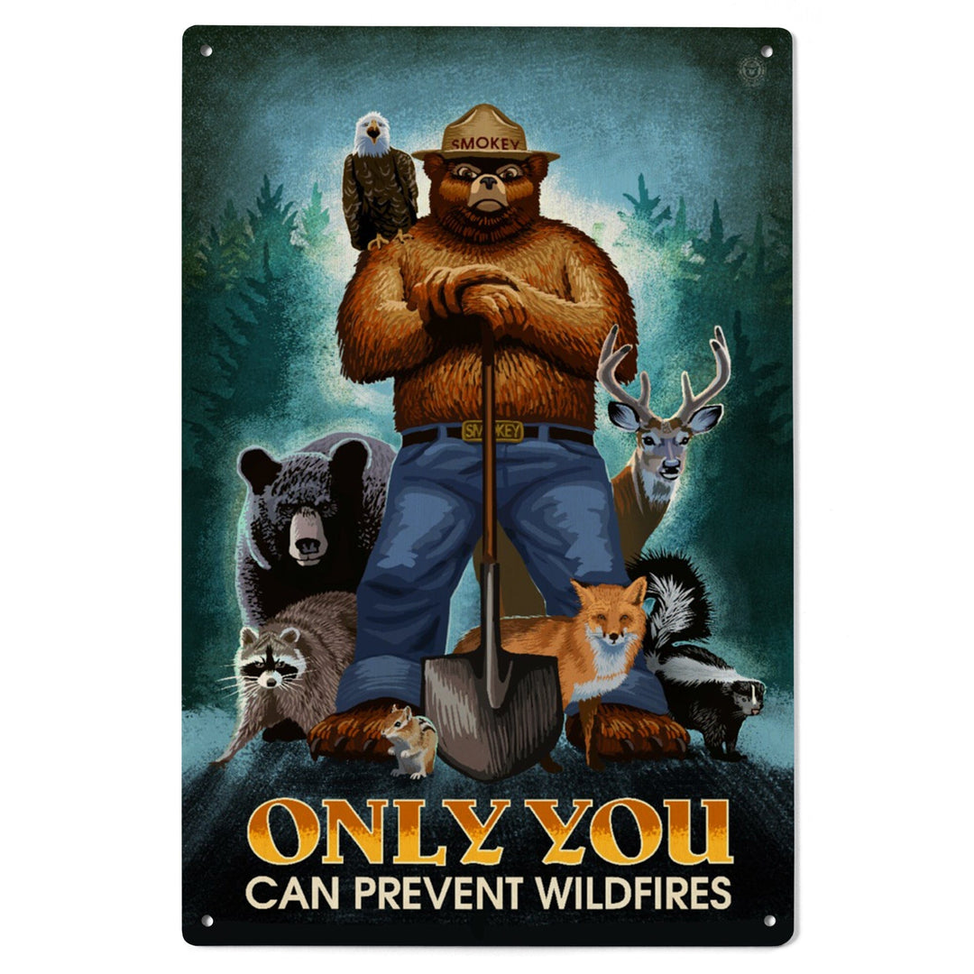 Smokey Bear, Only You Can Prevent Wildfires, Lantern Press Artwork, Wood Signs and Postcards Wood Lantern Press 