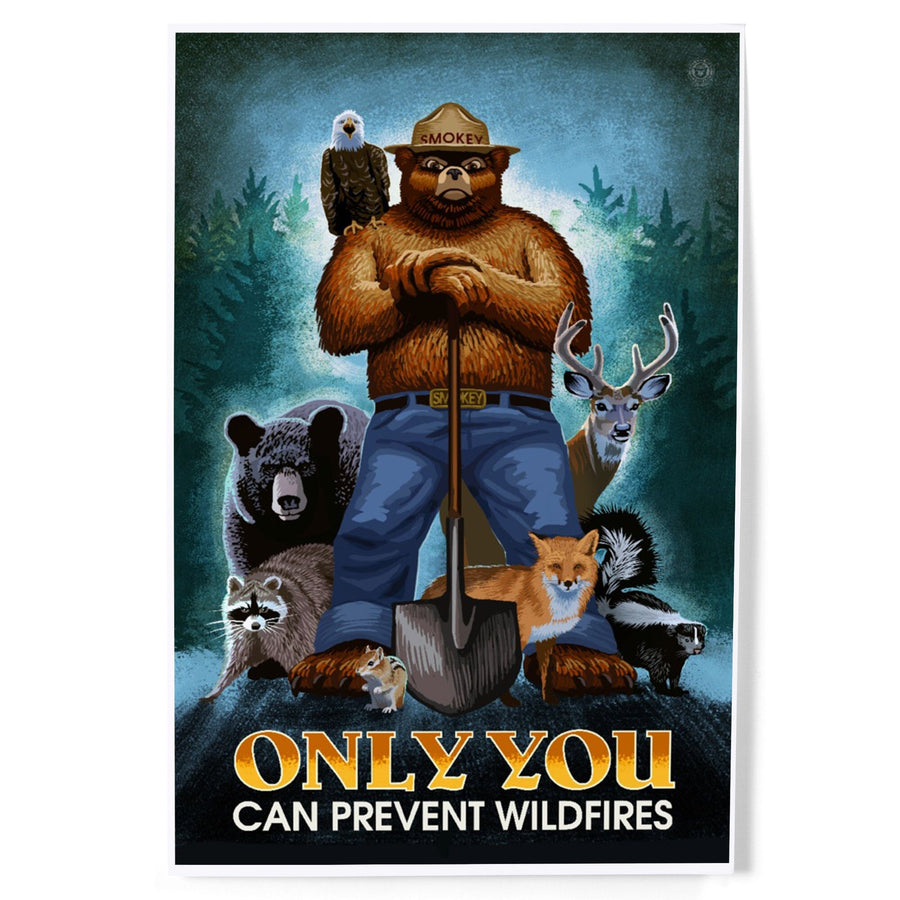 Smokey Bear, Only You Can Prevent Wildfires, Officially Licensed, Art & Giclee Prints Art Lantern Press 