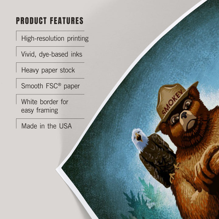 Smokey Bear, Only You Can Prevent Wildfires, Officially Licensed, Art & Giclee Prints Art Lantern Press 