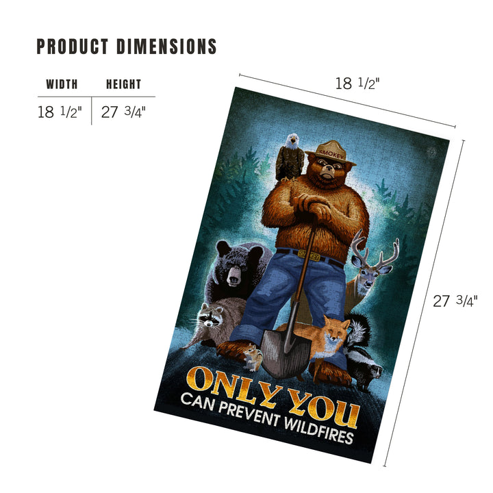 Smokey Bear, Only You Can Prevent Wildfires, Officially Licensed, Jigsaw Puzzle Puzzle Lantern Press 