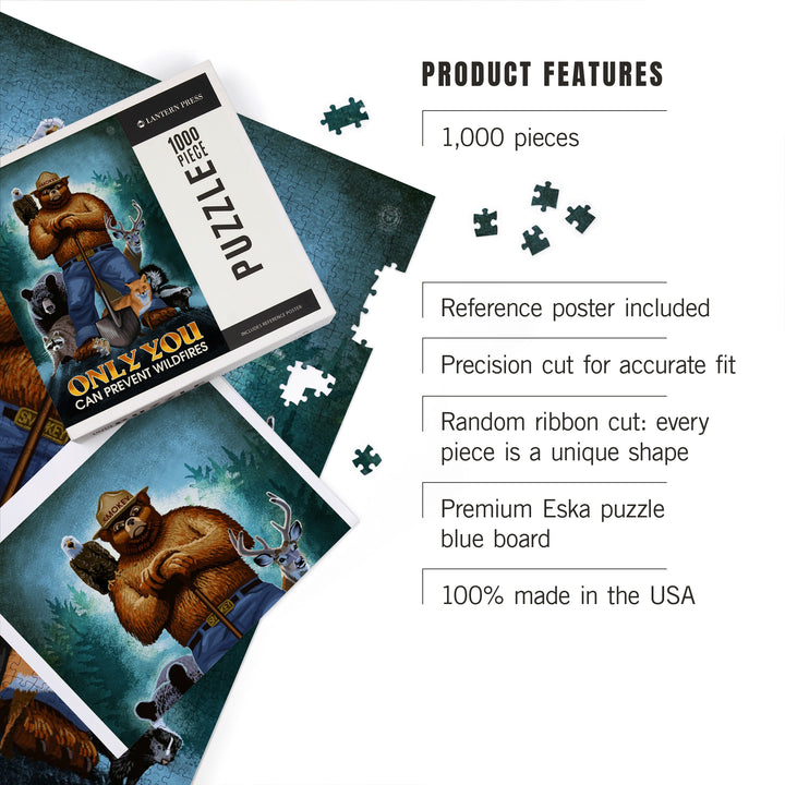 Smokey Bear, Only You Can Prevent Wildfires, Officially Licensed, Jigsaw Puzzle Puzzle Lantern Press 