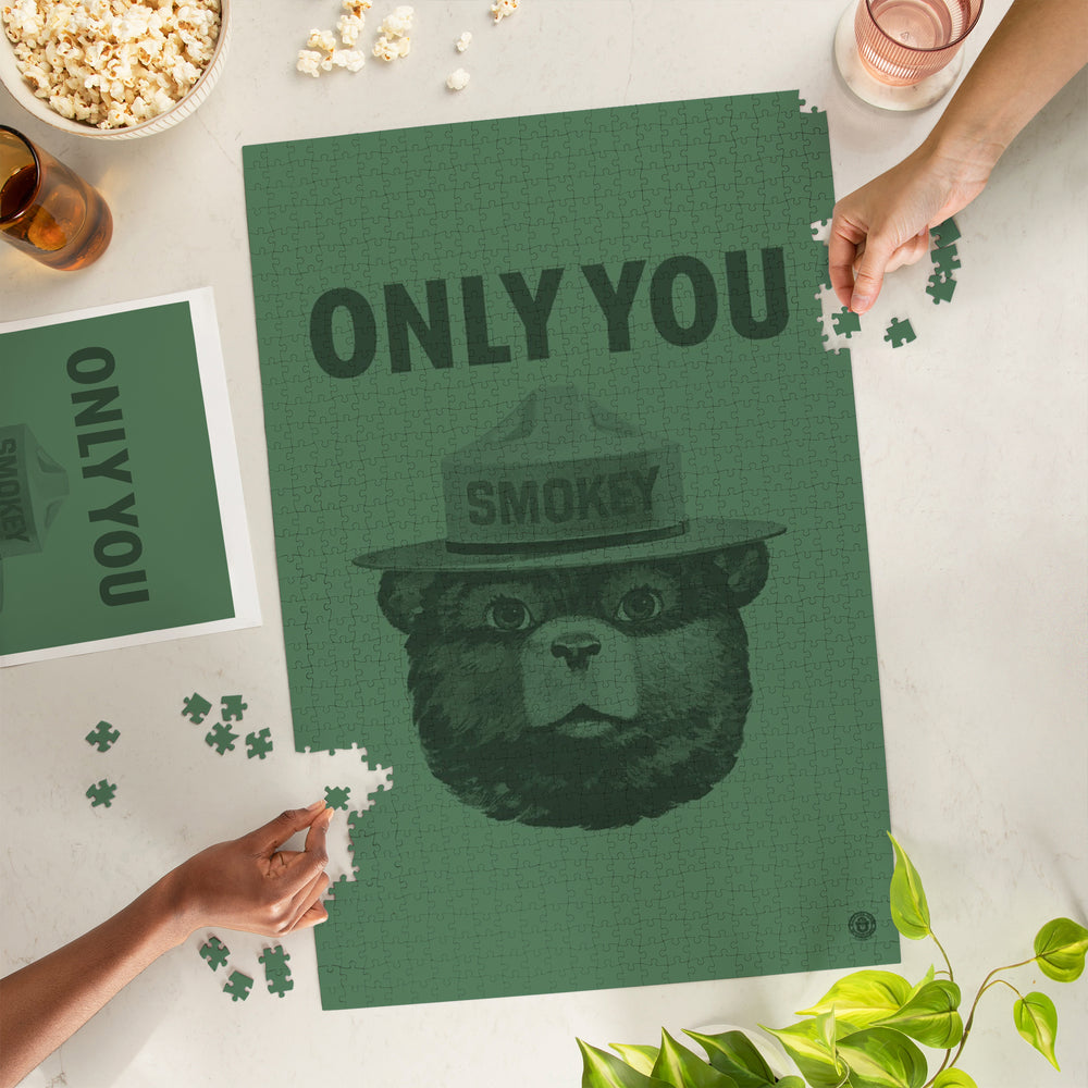 Smokey Bear Only You Duotone, Jigsaw Puzzle Puzzle Lantern Press 