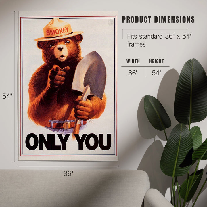 Smokey Bear, Only You, Officially Licensed Vintage Poster, Art & Giclee Prints Art Lantern Press 