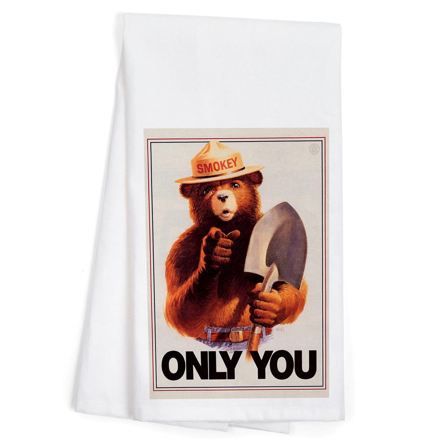 Smokey Bear, Only You, Officially Licensed Vintage Poster, Organic Cotton Kitchen Tea Towels Kitchen Lantern Press 