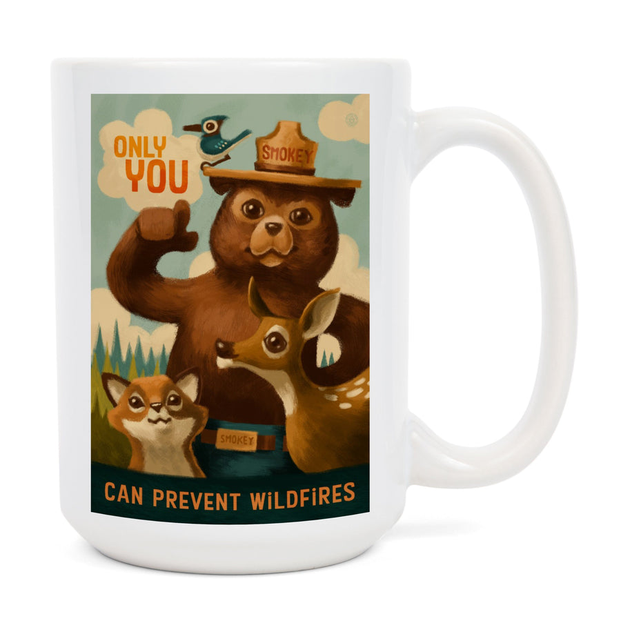 Smokey Bear, Only You, Oil Painting, Lantern Press Artwork, Ceramic Mug Mugs Lantern Press 