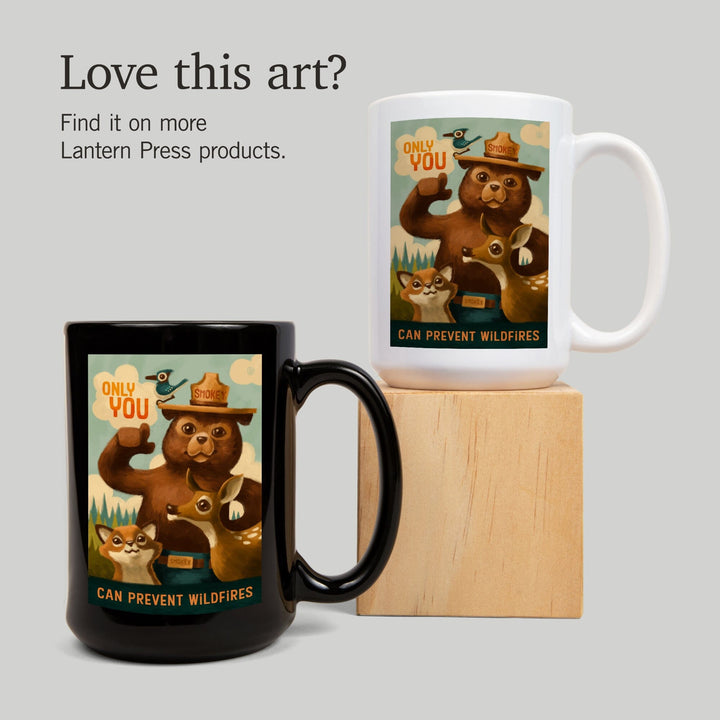 Smokey Bear, Only You, Oil Painting, Lantern Press Artwork, Ceramic Mug Mugs Lantern Press 