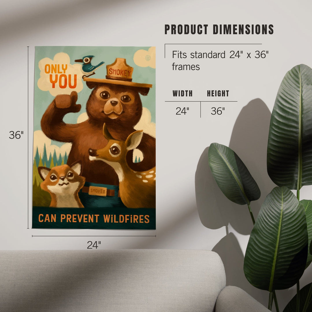 Smokey Bear, Only You, Oil Painting, Officially Licensed, Art & Giclee Prints Art Lantern Press 