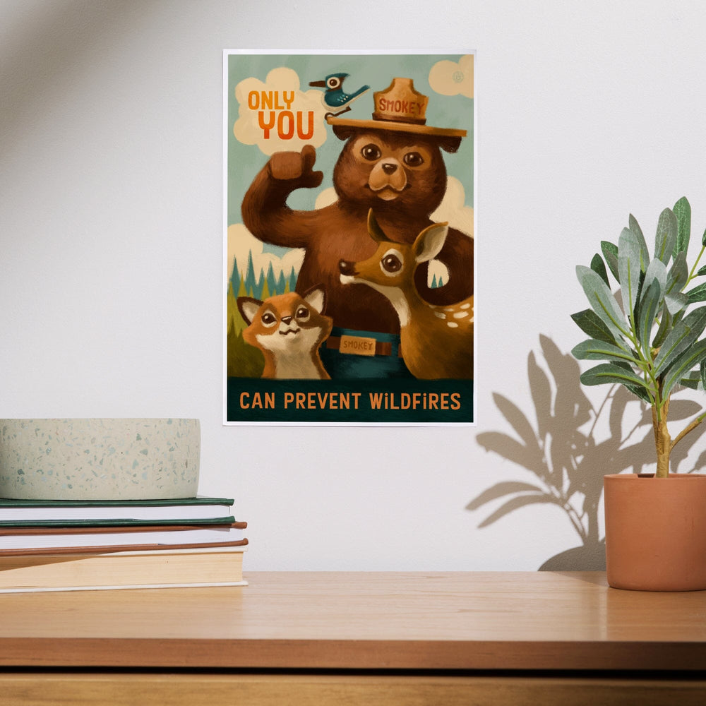 Smokey Bear, Only You, Oil Painting, Officially Licensed, Art & Giclee Prints Art Lantern Press 