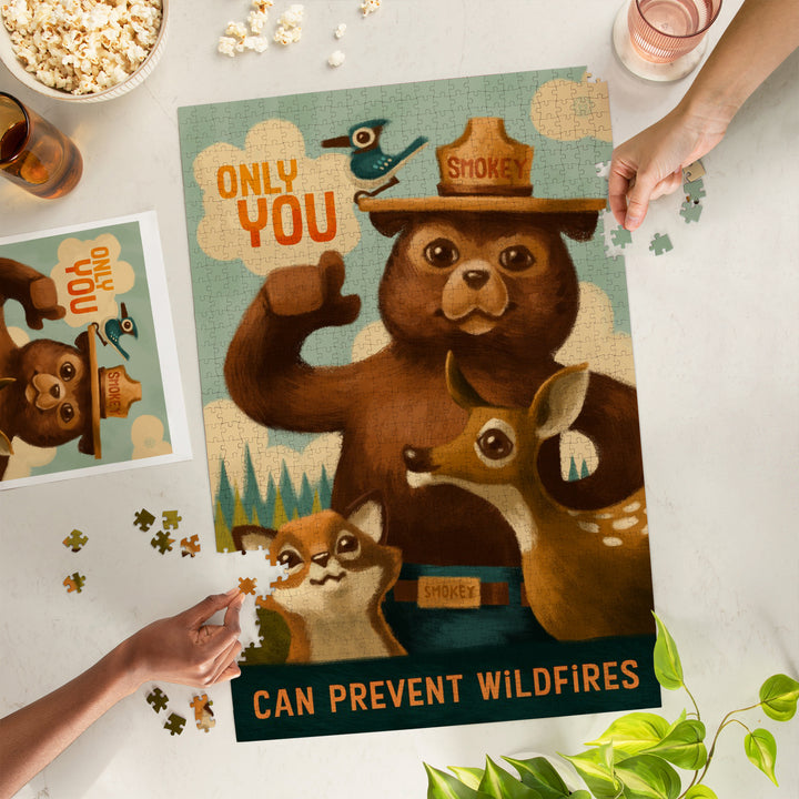 Smokey Bear, Only You, Oil Painting, Officially Licensed, Jigsaw Puzzle Puzzle Lantern Press 