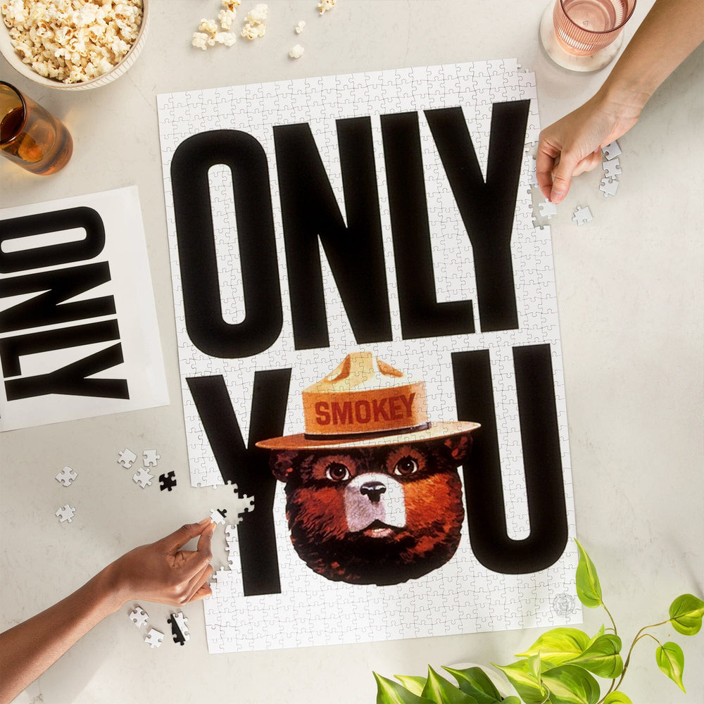 Smokey Bear, Only You Typography, Officially Licensed Vintage Poster, Jigsaw Puzzle Puzzle Lantern Press 