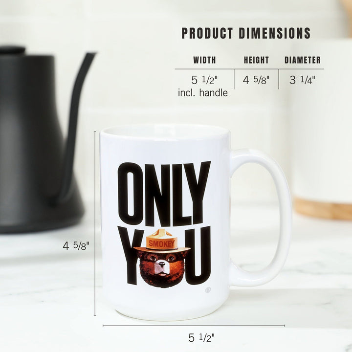 Smokey Bear, Only You Typography, Vintage Poster, Ceramic Mug Mugs Lantern Press 