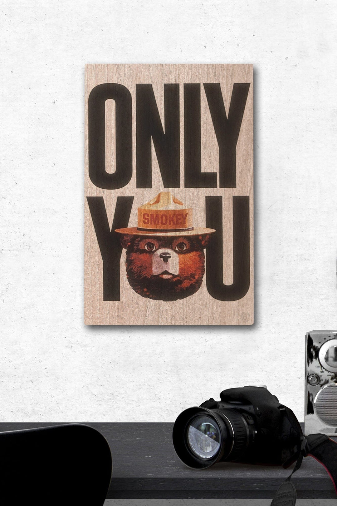 Smokey Bear, Only You Typography, Vintage Poster, Wood Signs and Postcards Wood Lantern Press 12 x 18 Wood Gallery Print 