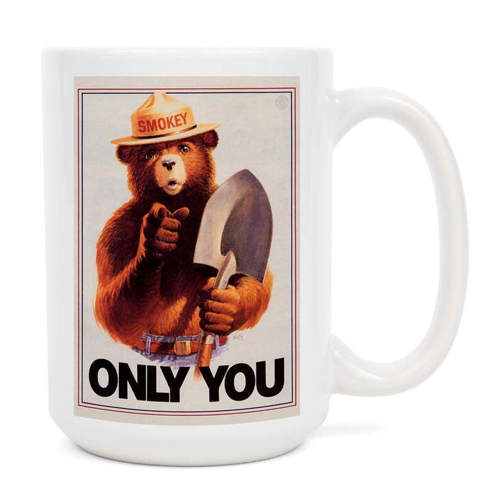 Smokey Bear, Only You, Vintage Poster, Ceramic Mug Mugs Lantern Press 