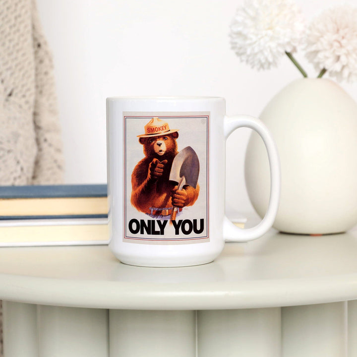 Smokey Bear, Only You, Vintage Poster, Ceramic Mug Mugs Lantern Press 