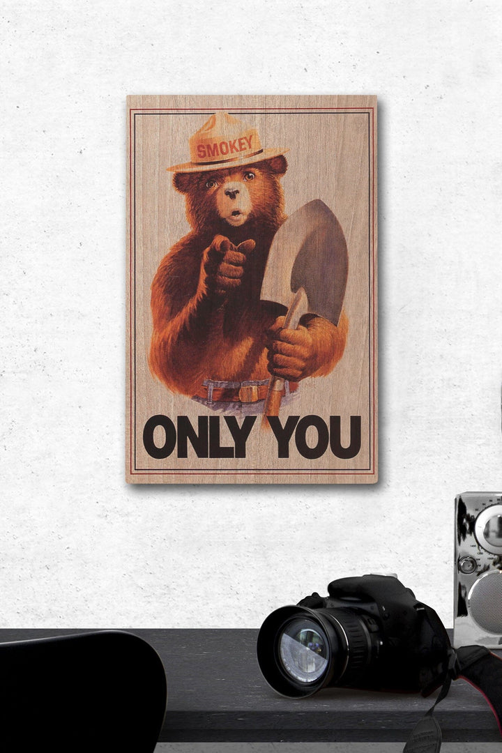Smokey Bear, Only You, Vintage Poster, Wood Signs and Postcards Wood Lantern Press 12 x 18 Wood Gallery Print 