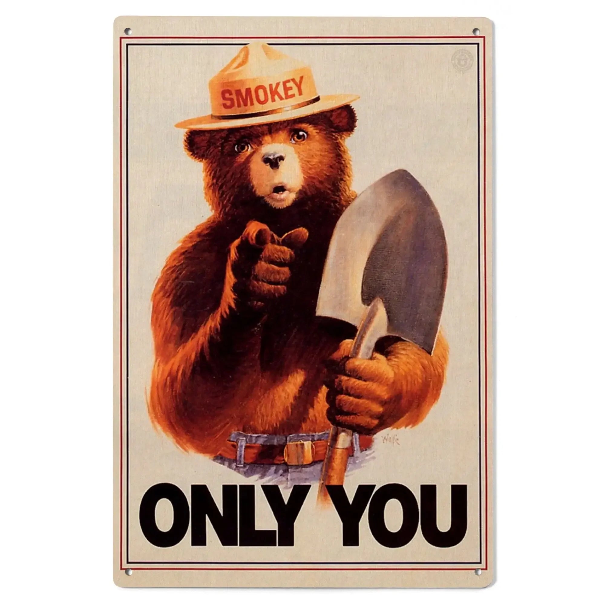 1960年代 Smokey The Bear バンク　& フライヤー額装 Smokey Bear, Only You, Vintage Poster, Wood Signs and Postcards