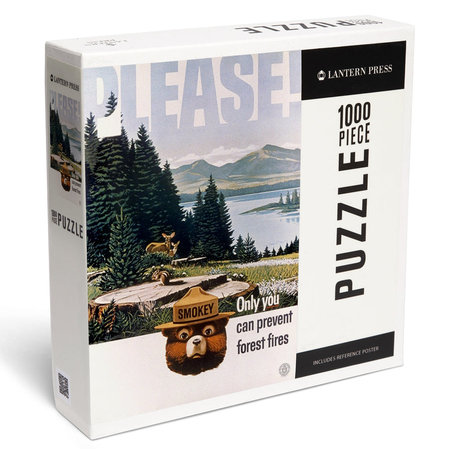 Smokey Bear, Please, Only You Can Help, Lake and Forest, Officially Licensed Vintage Poster, Jigsaw Puzzle Puzzle Lantern Press 