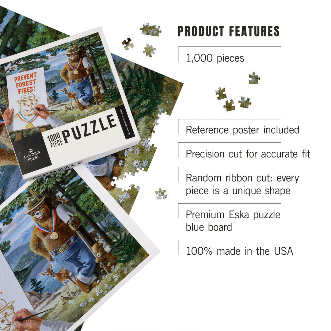 Smokey Bear, Posing with Medal, Officially Licensed Vintage Poster, Jigsaw Puzzle Puzzle Lantern Press 