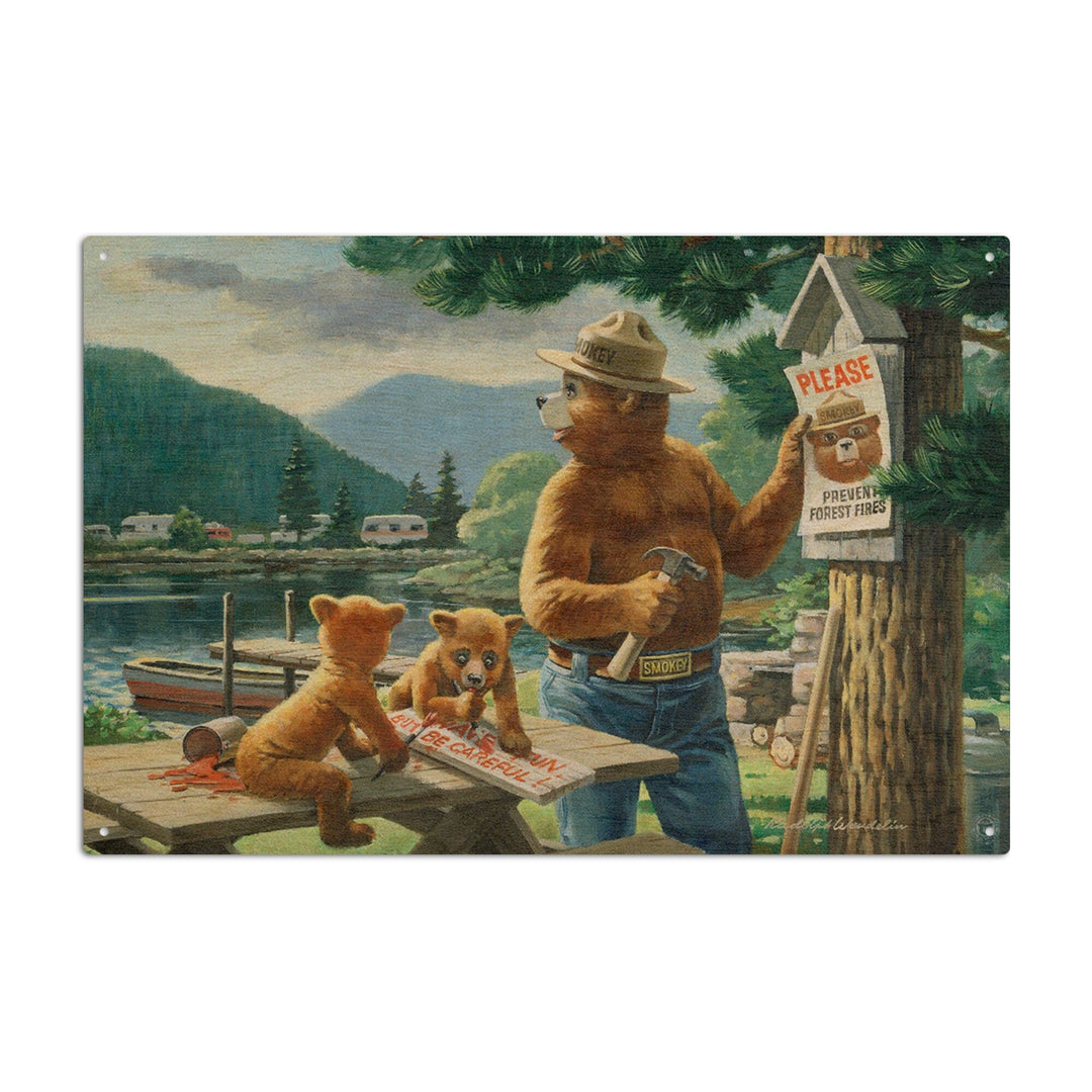 Smokey Bear, Posting Signs, Vintage Poster, Wood Signs and Postcards Wood Lantern Press 6x9 Wood Sign 