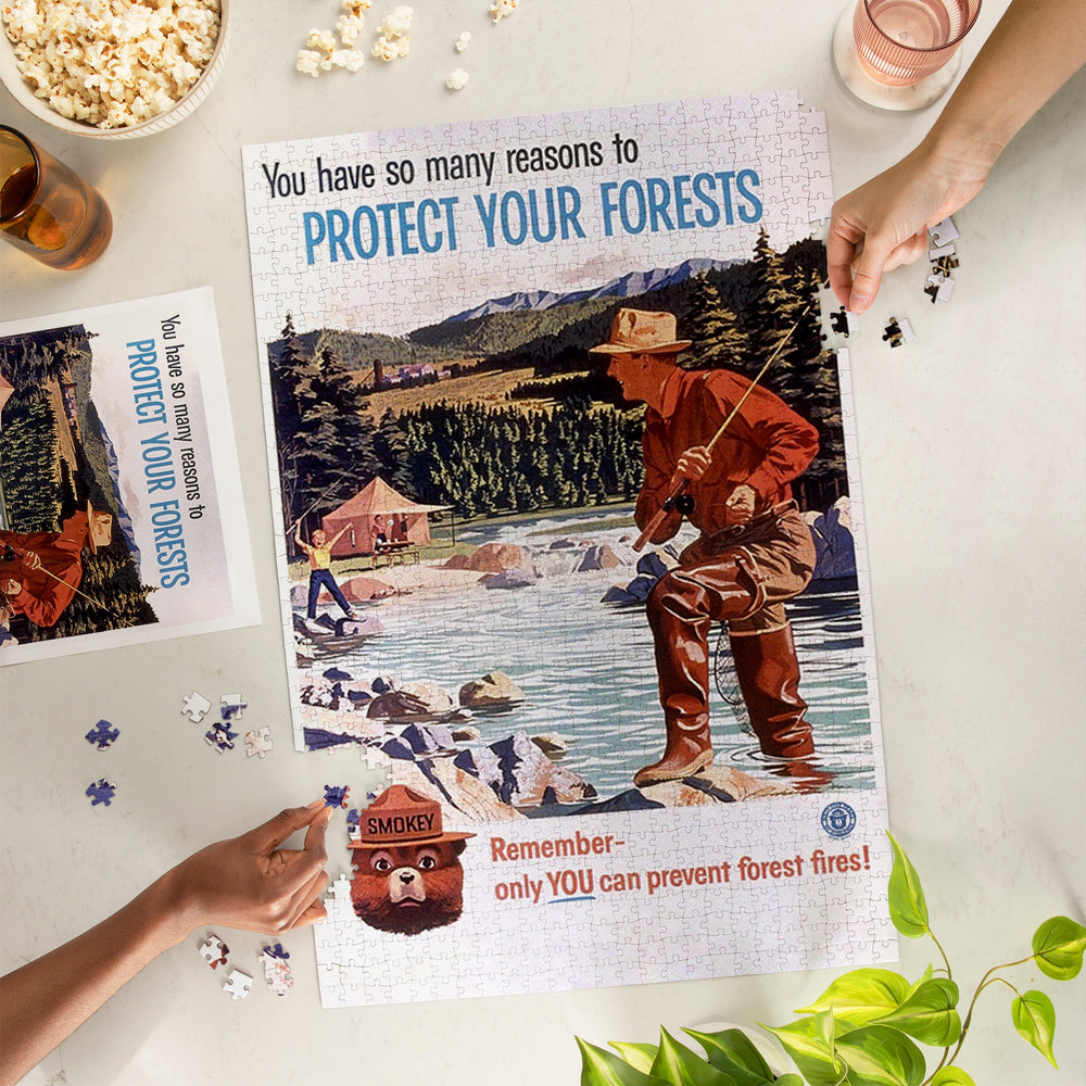Smokey Bear, Protect Your Forests, Officially Licensed Vintage Poster, Jigsaw Puzzle Puzzle Lantern Press 