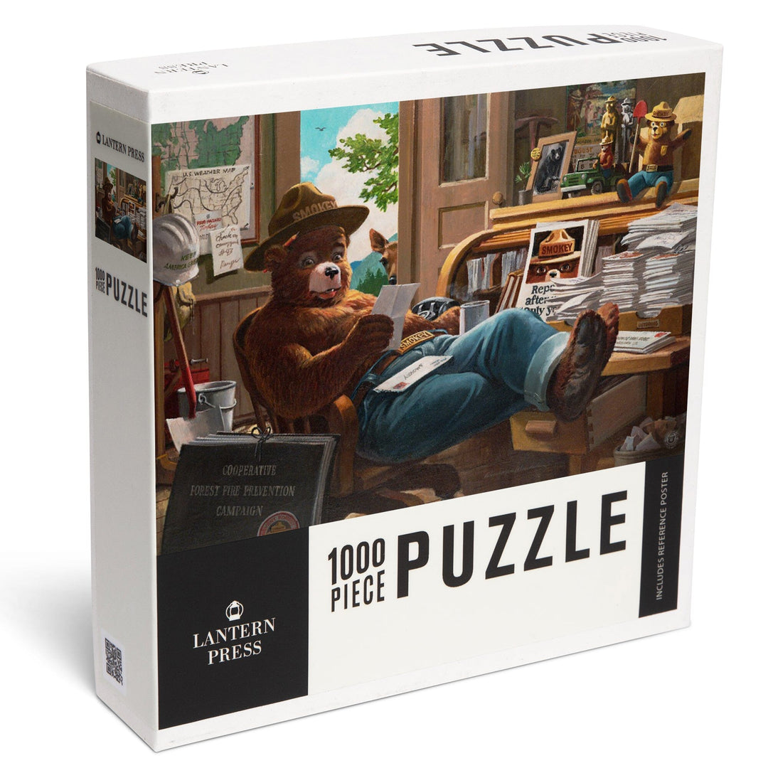Smokey Bear, Reading Mail, Vintage Poster, Jigsaw Puzzle Puzzle Lantern Press 