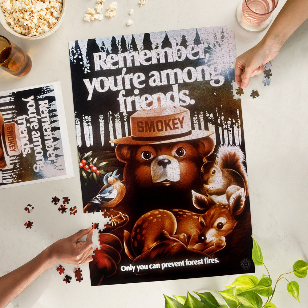 Smokey Bear, Remember You're Among Friends, Officially Licensed Vintage Poster, Jigsaw Puzzle Puzzle Lantern Press 