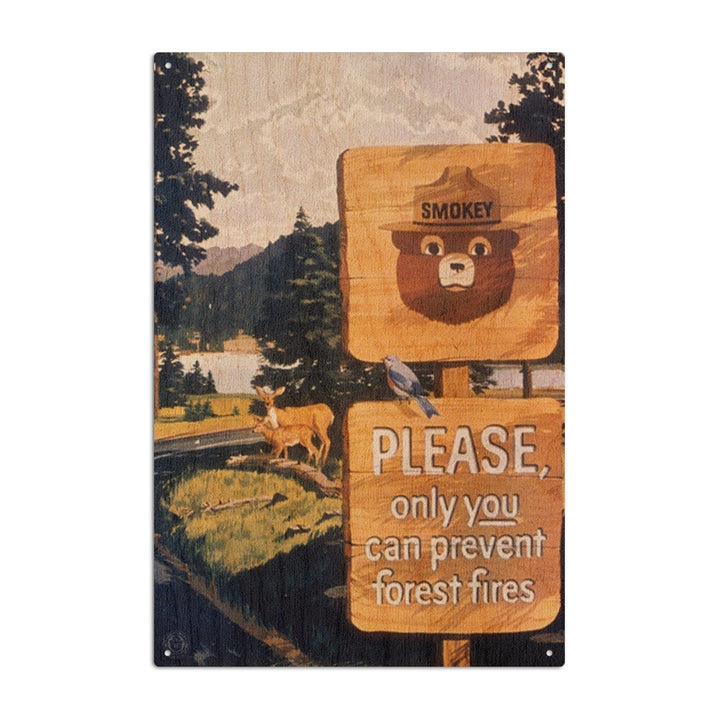 Smokey Bear, Smokey Signs, Vintage Poster, Wood Signs and Postcards Wood Lantern Press 10 x 15 Wood Sign 