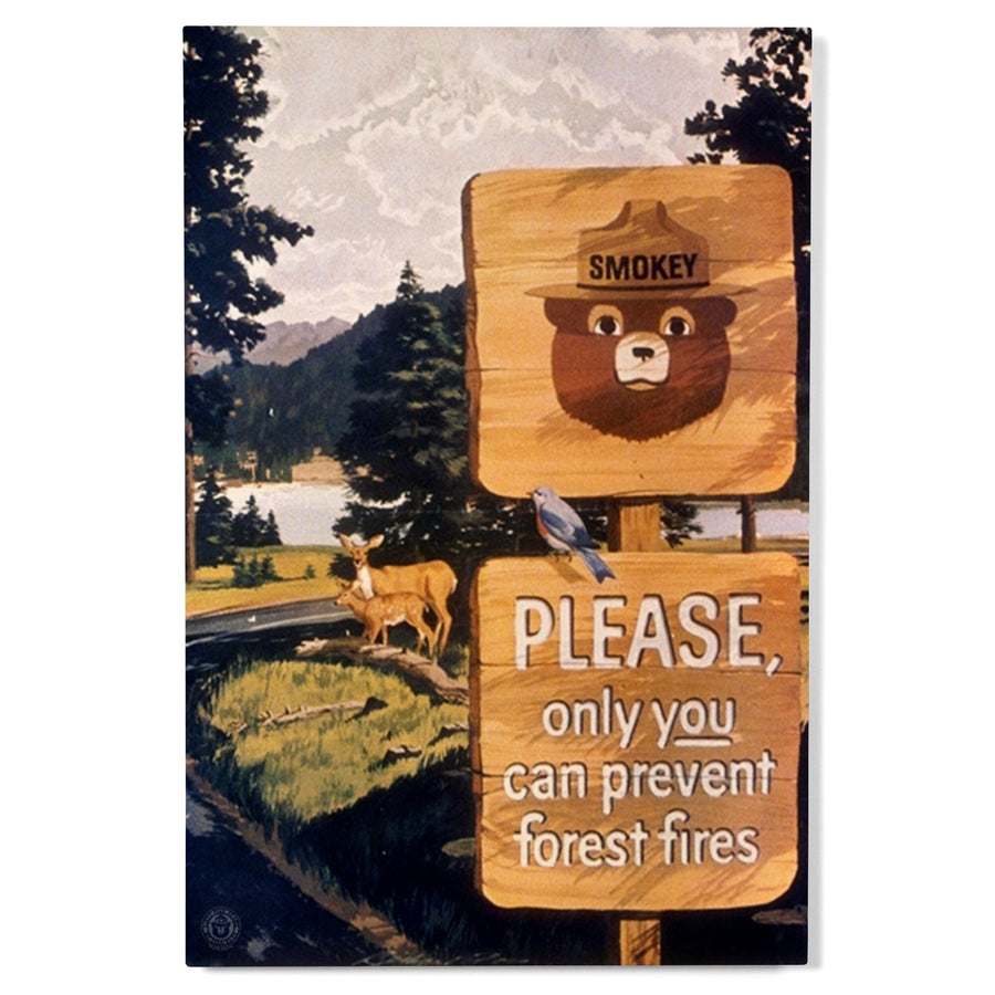 Smokey Bear, Smokey Signs, Vintage Poster, Wood Signs and Postcards Wood Lantern Press 