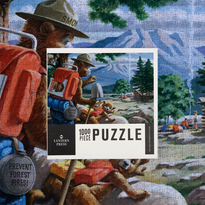 Smokey Bear, Spying on Campers, Officially Licensed Vintage Poster, Jigsaw Puzzle Puzzle Lantern Press 