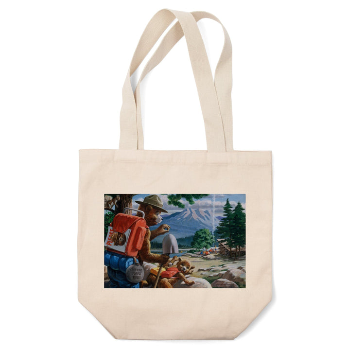 Smokey Bear, Spying on Campers, Officially Licensed Vintage Poster, Tote Bag Totes Lantern Press 